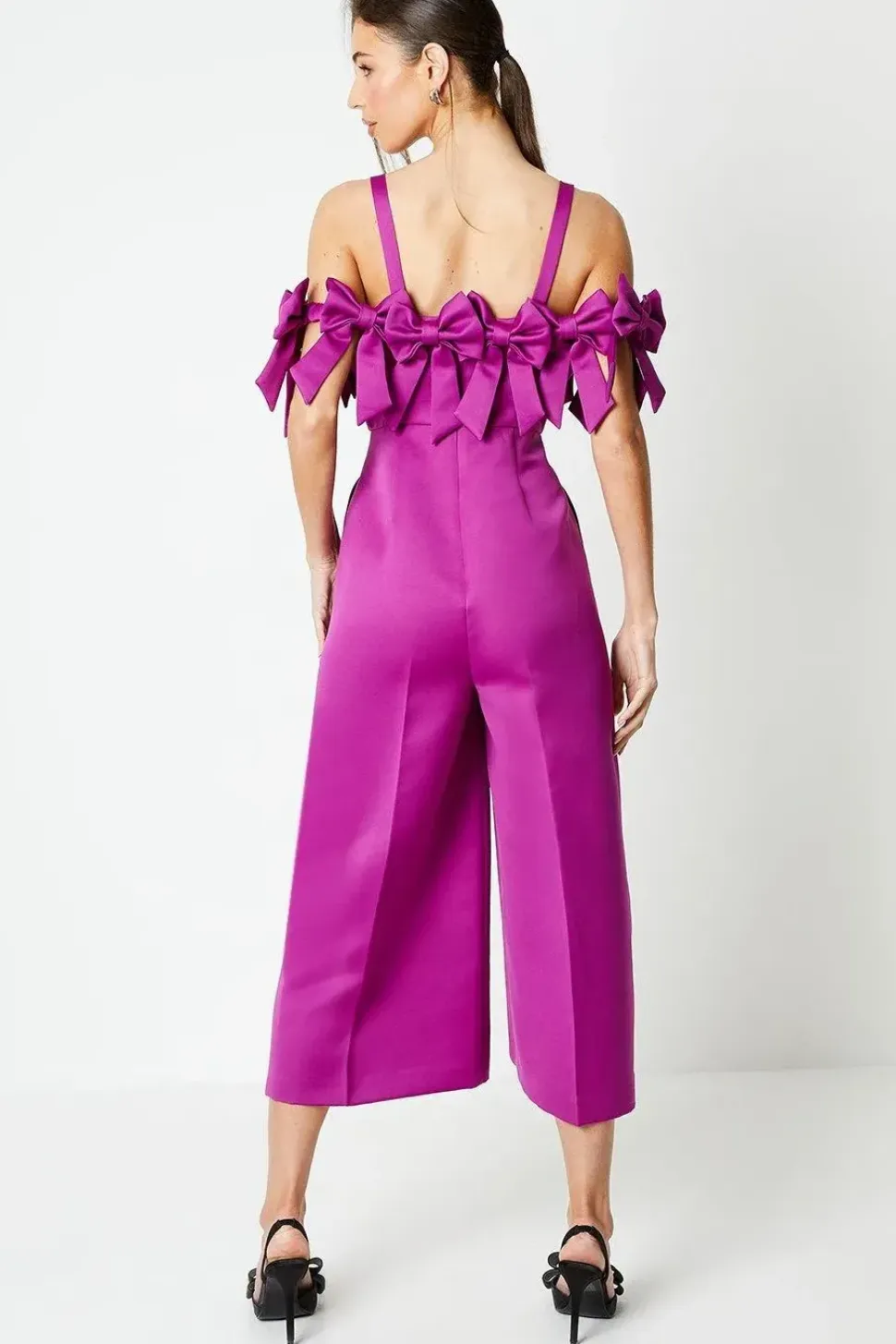 Bow Boodice Wide Leg Culotte Jumpsuit