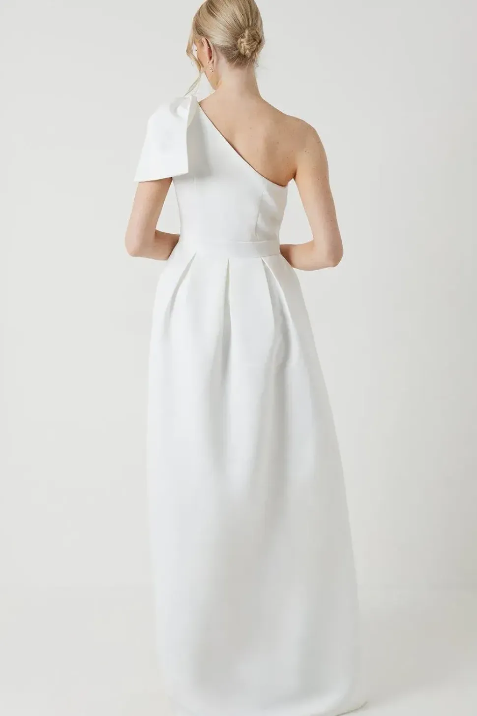 Bow One Shoulder Full Skirted Wedding Dress
