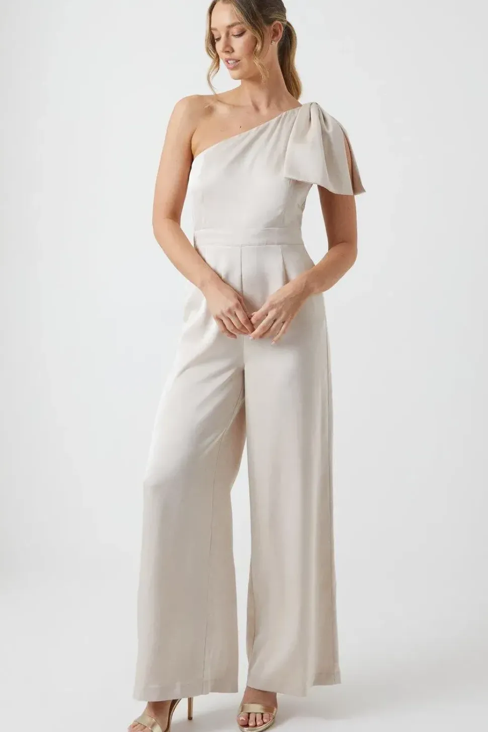Bow Shoulder Bridesmaid Jumpsuit