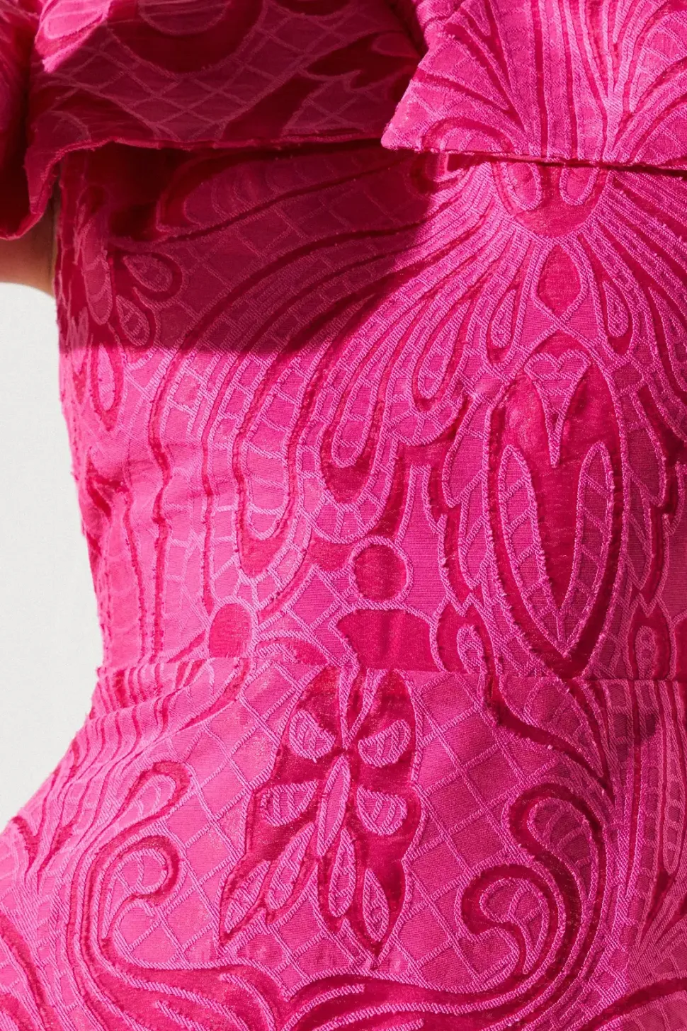 Bow Sleeve Jacquard Dress