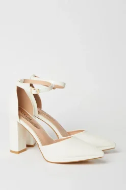 Bridal Sadie Platform Pointed High Block Heel Court Shoes