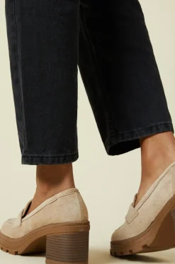 Brielle Faux Suede Heeled Chunky Loafer