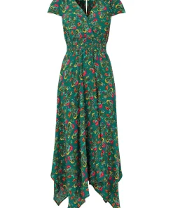 Bright Paisley V-Neck Dress
