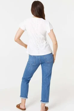 Broderie Anglaise Lace Trim Blouse