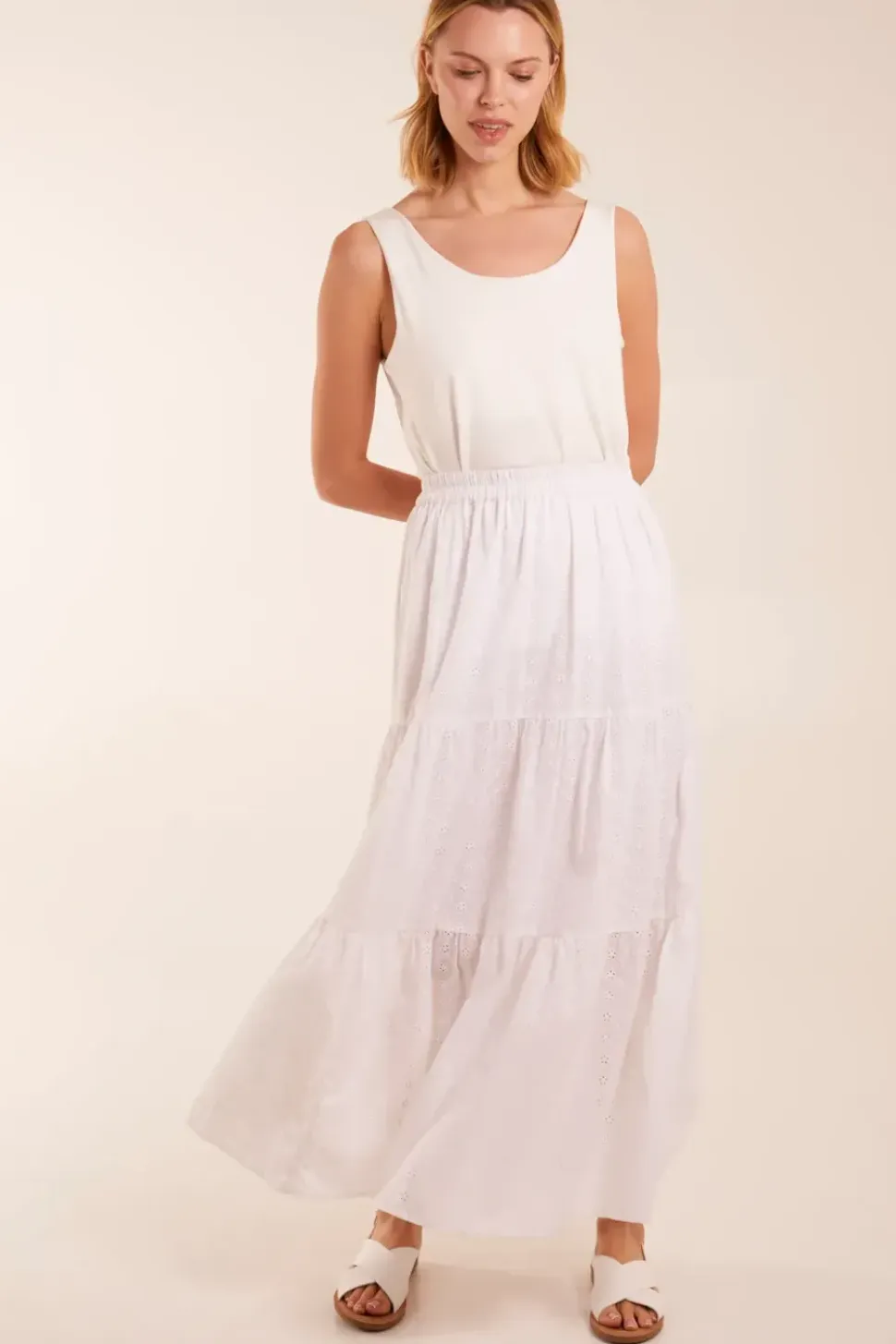 Broderie Detail Maxi Skirt