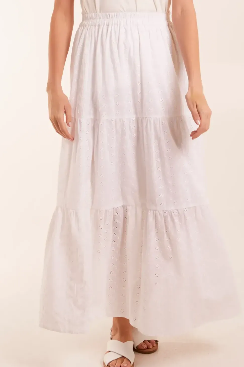 Broderie Detail Maxi Skirt