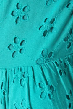 Broderie Frill Sleeve Cut Out Back Top