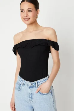 Broderie Frill Square Neck Vest