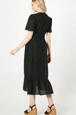 Broderie Frill Wrap Dress