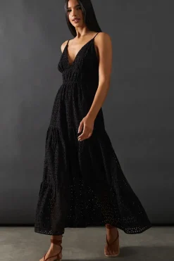 Broderie Strappy Midi Sundress