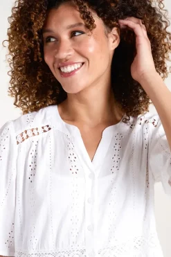 Broderie Tiered Mini Dress