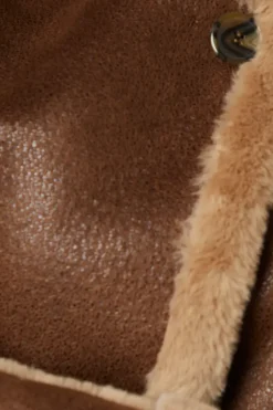 Brown Suede Cropped Aviator Jacket