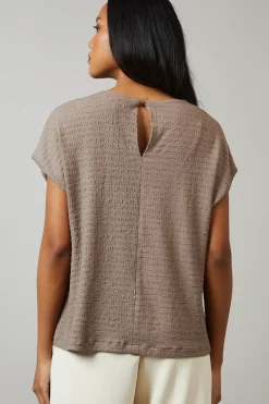 Brown Textured Jersey T -Shirt