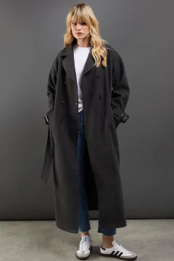 Brushed Belted Maxi Coat
