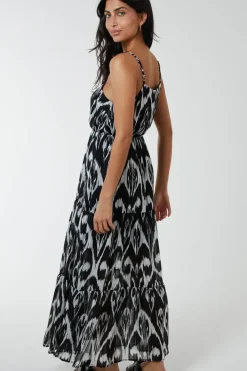 Brushed Print Wrap Dress