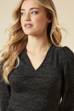 Brushed Soft Touch Ruched Front Mini Dress