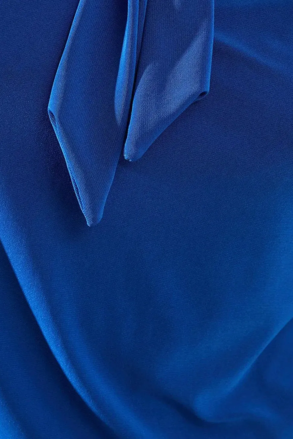 Bubble Hem Tie Neck Jersey Top