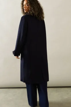 Buckle Detail Double Breasted Coat