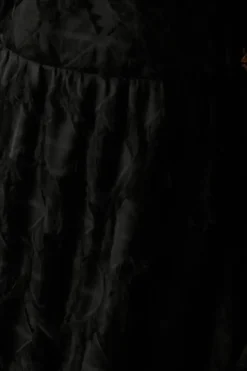 Burnout Chiffon Tie Detail Ruffle Tiered Midi Dress
