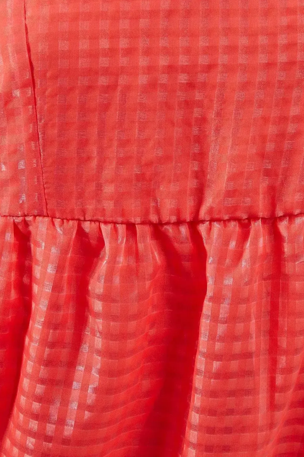 Burnout Gingham Organza Square Neck Midaxi Dress