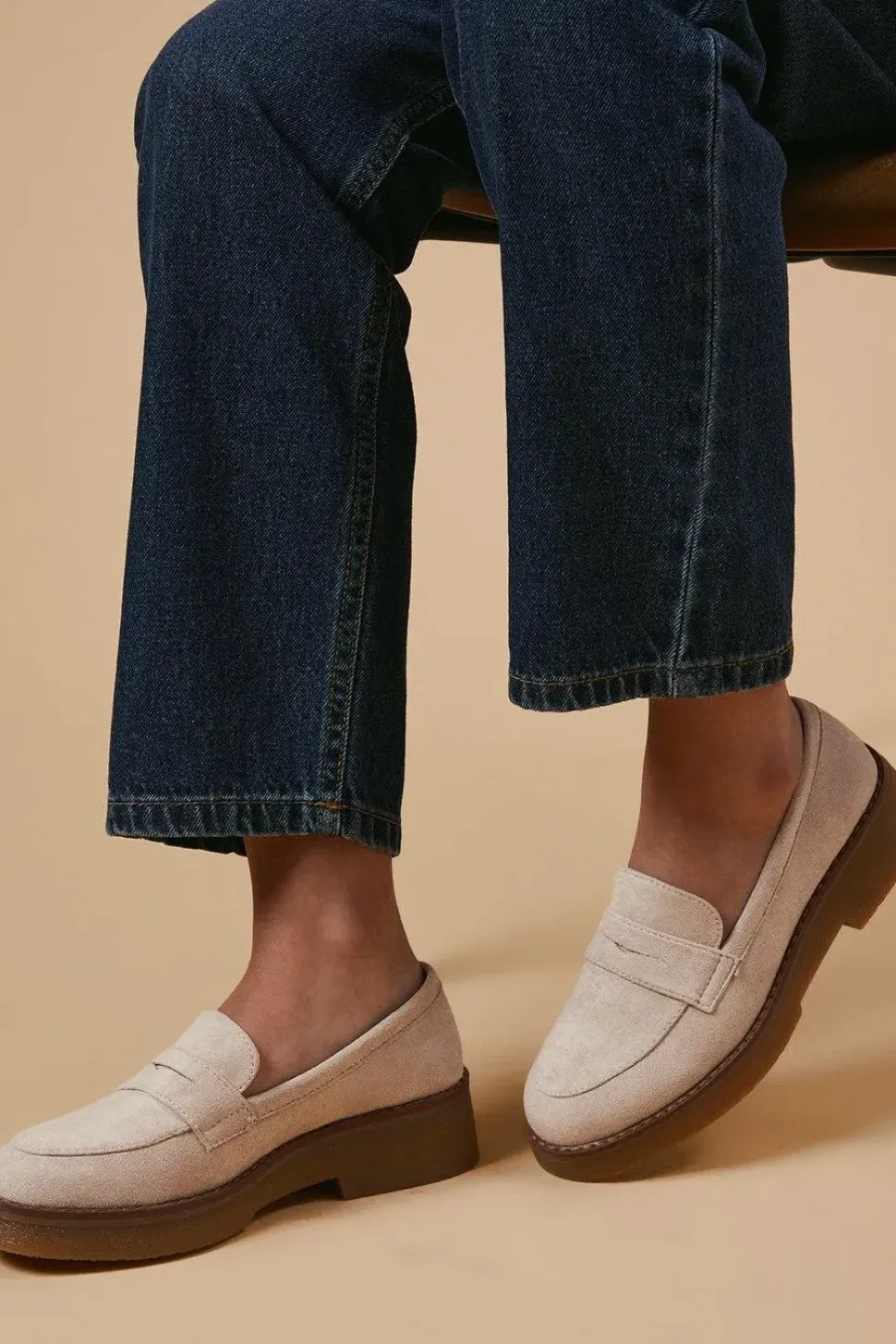 Buttercup Faux Suede Chunky Penny Loafers