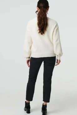 Butterfly Embellished Puff Sleeve Jumper