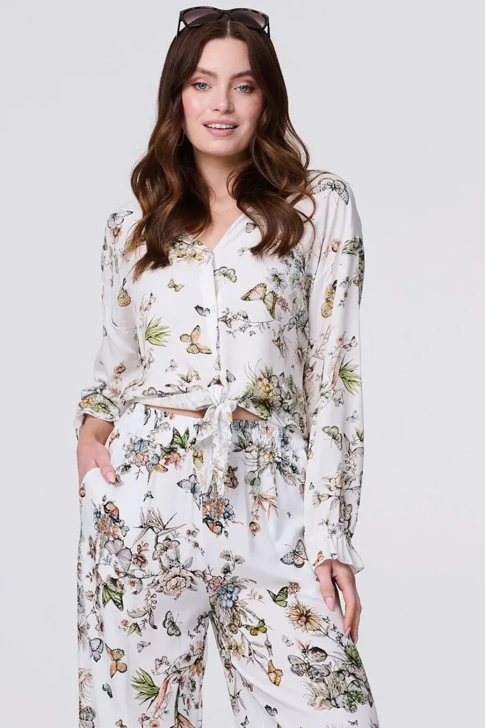 Butterfly Print Long Sleeve Shirt