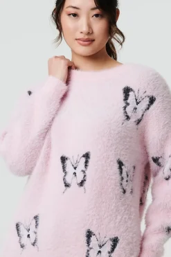 Butterfly Print Soft Texture Jumper