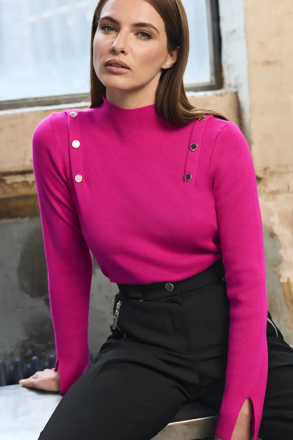 Button Detail Knitted Jumper