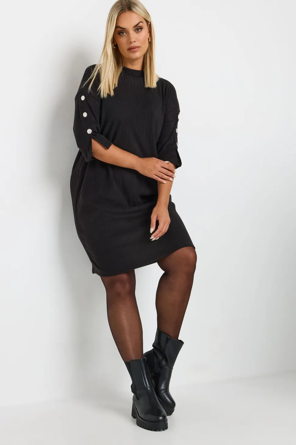 Button Detail Mini Dress