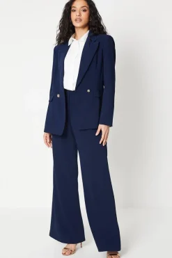 Button Detail Occasion Wide Leg Trouser