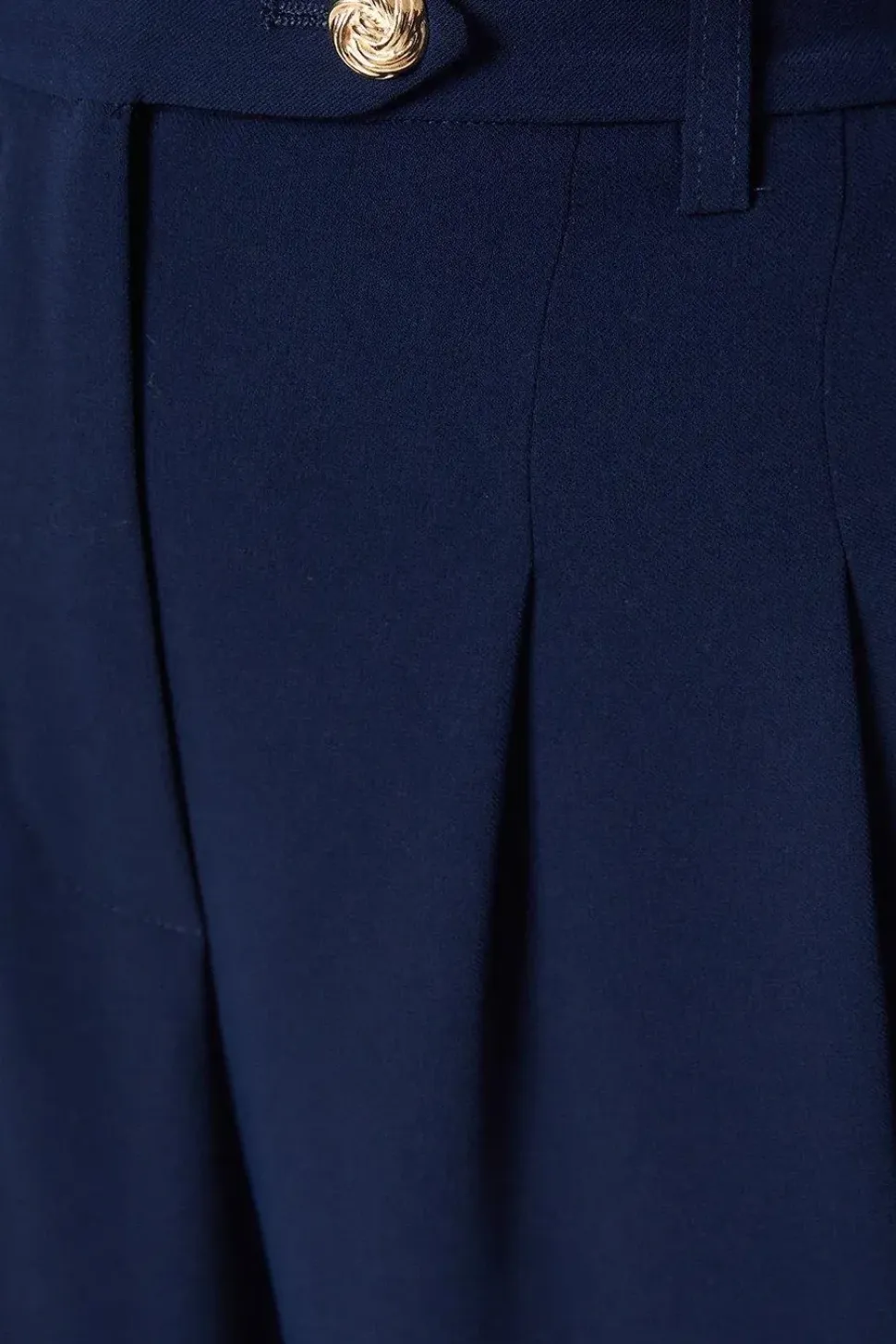 Button Detail Occasion Wide Leg Trouser