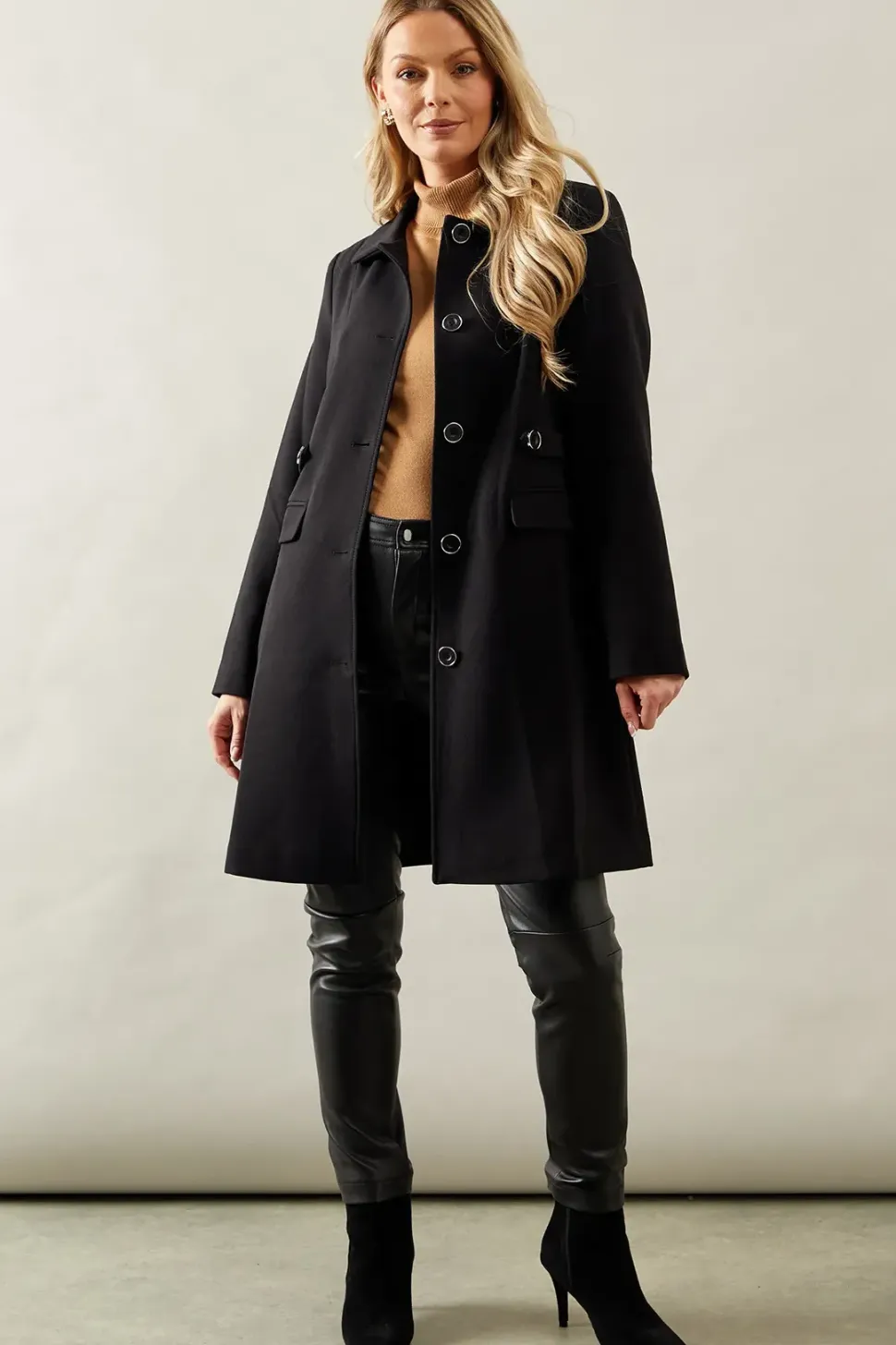 Button Detail Pea Coat