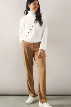Button Detail Roll Neck Knitted Jumper