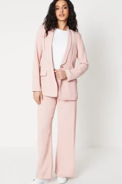 Button Detail Shawl Collar Blazer