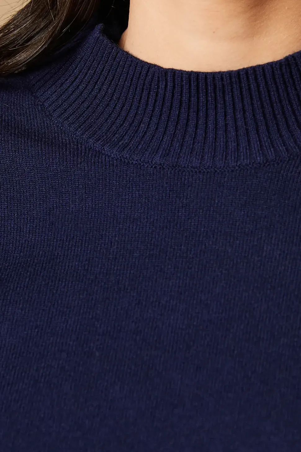 Button Down Sleeve High Neck Jumper