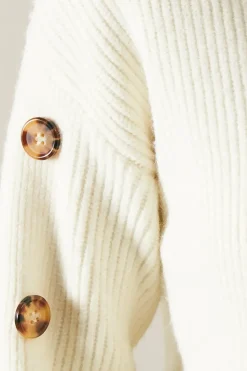 Buttoned Sleeve High Neck Tunic
