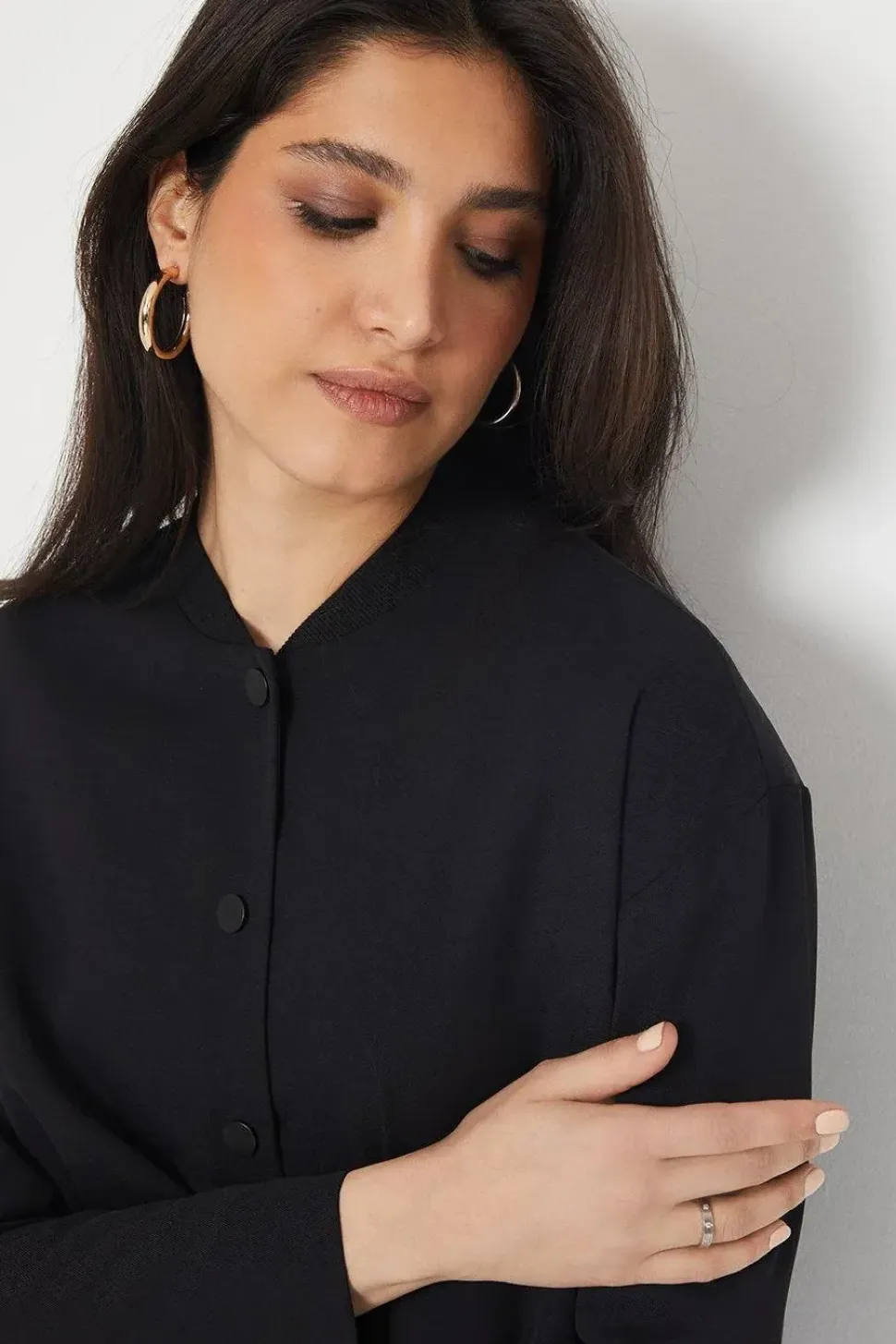 Button Front Bomber Jacket