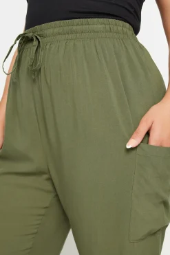 Button Front Cropped Trousers