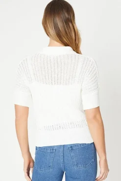 Button Front Knitted Polo