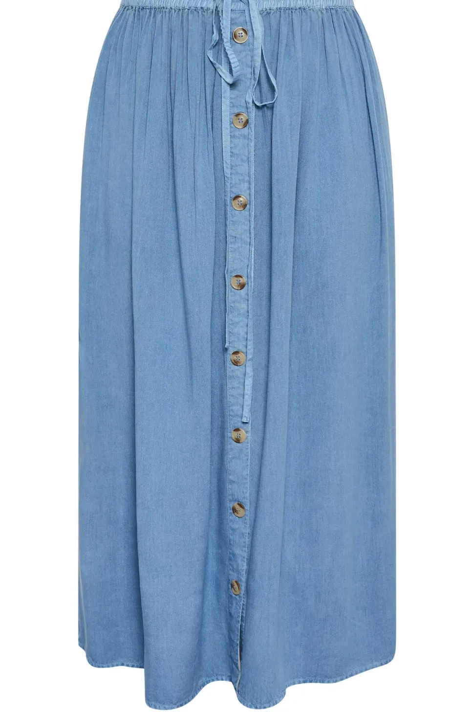 Button Front Linen Maxi Skirt