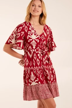 Button Front Rope Tie Dress