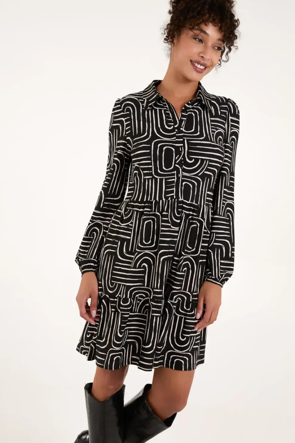 Button Front Smock Dress