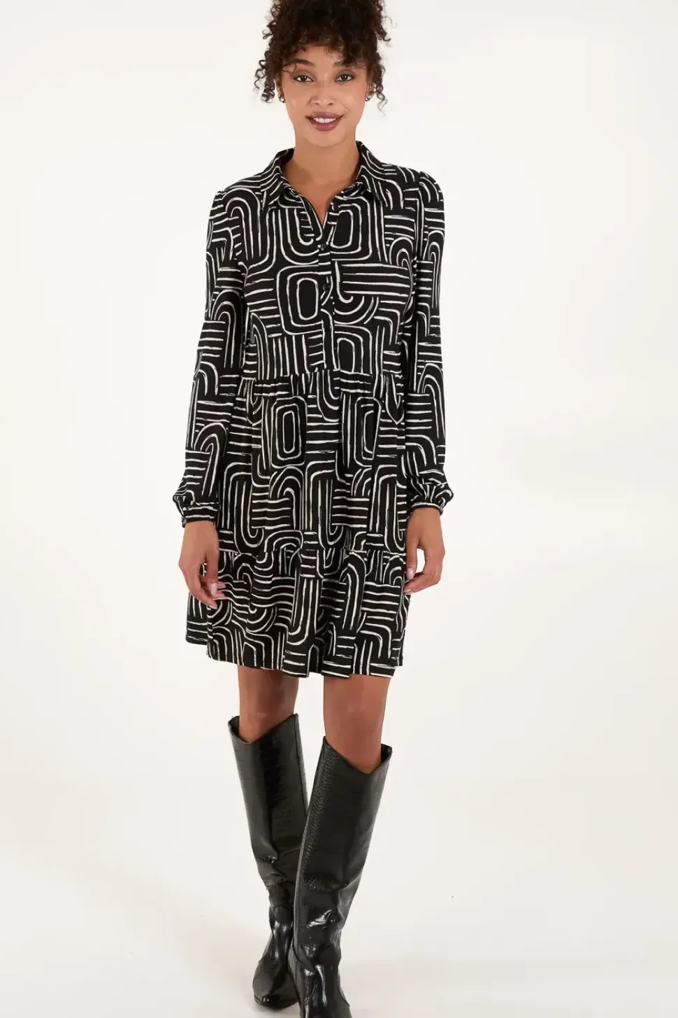 Button Front Smock Dress
