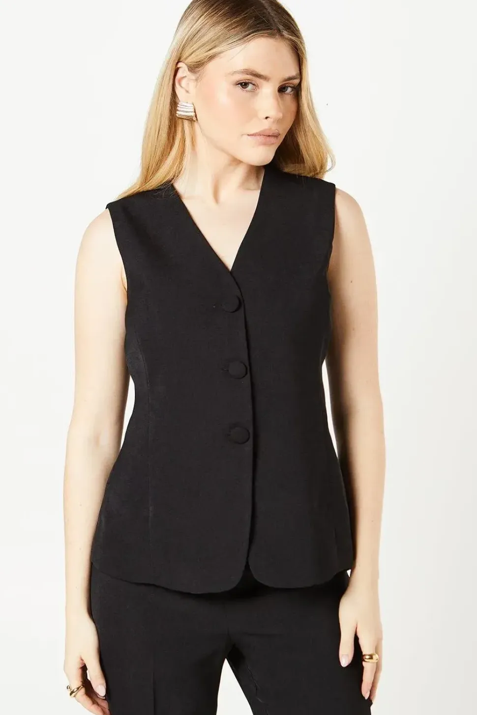 Button Tab Detail Waistcoat
