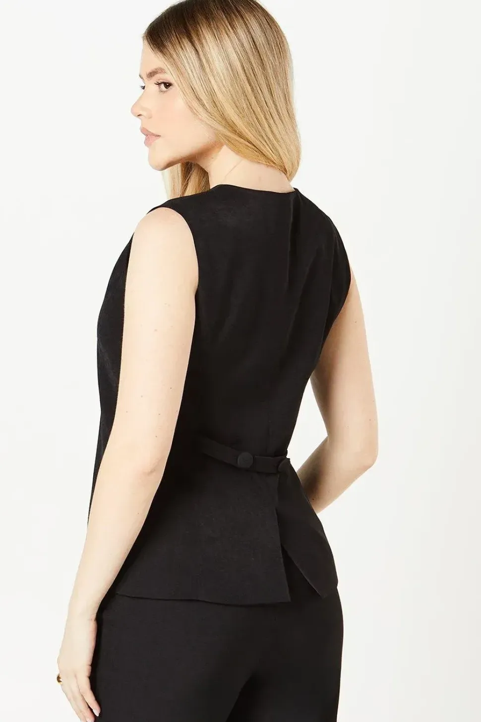 Button Tab Detail Waistcoat