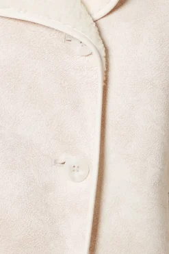 Button Through Borg Aviator Jacket