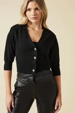 Button Through Cropped Cardigan