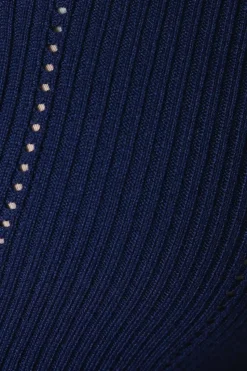 Button Through Knitted Polo Top