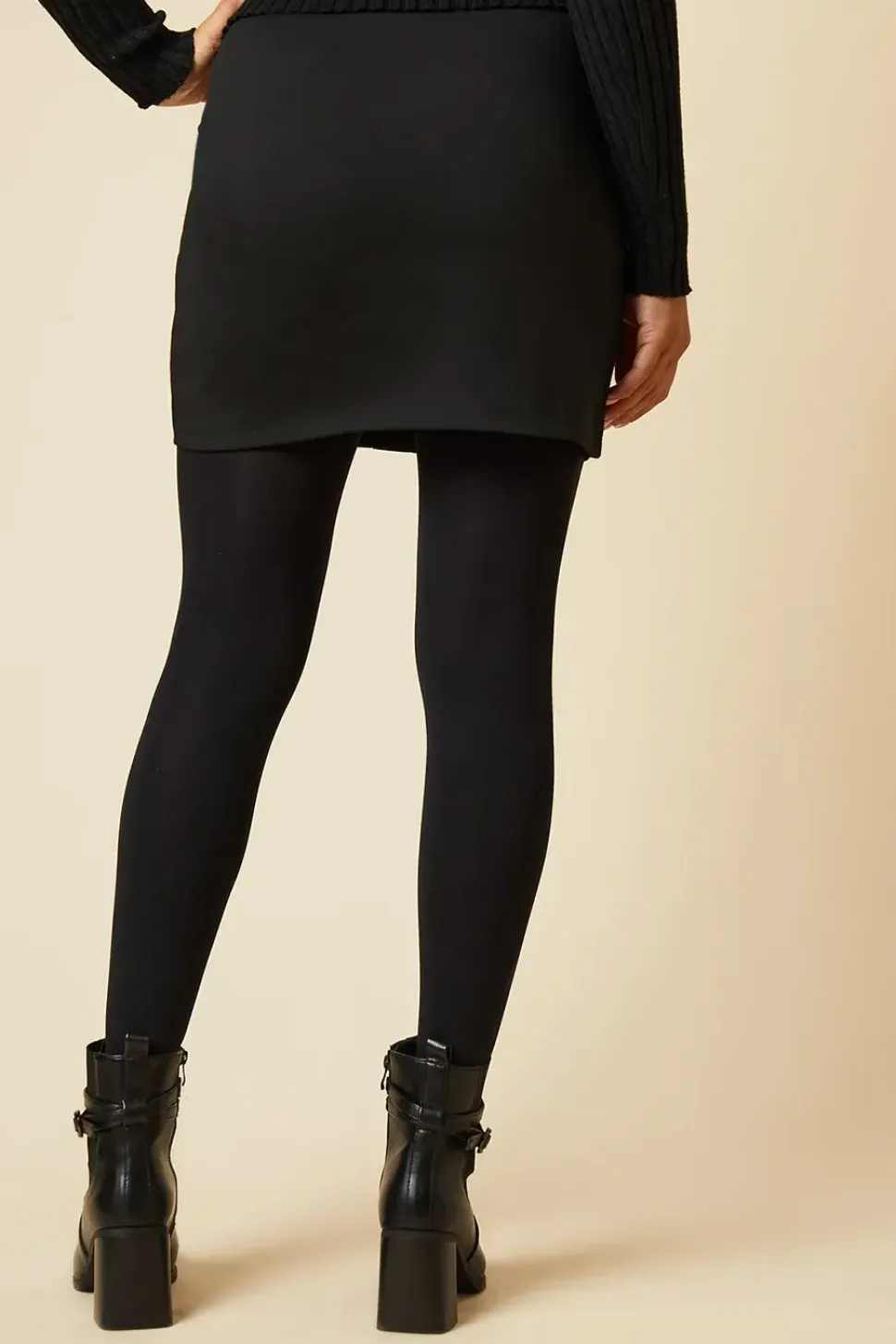 Button Through Ponte Mini Skirt